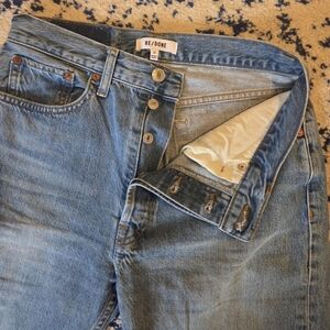 Re/Done Vintage Wash Straight Leg Jeans